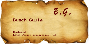 Busch Gyula névjegykártya